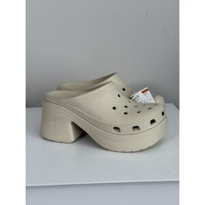 Crocs Siren Clog Men 11 Bone Beige White Platform Chunky Heels Y2K Bratz Doll